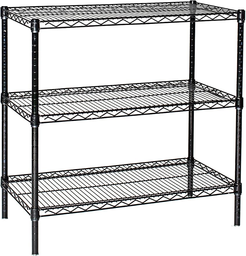 Omega 21" Deep x 24" Wide x 80" High 3 Tier Black Starter Shelving Unit by OmegaProductsCorporation