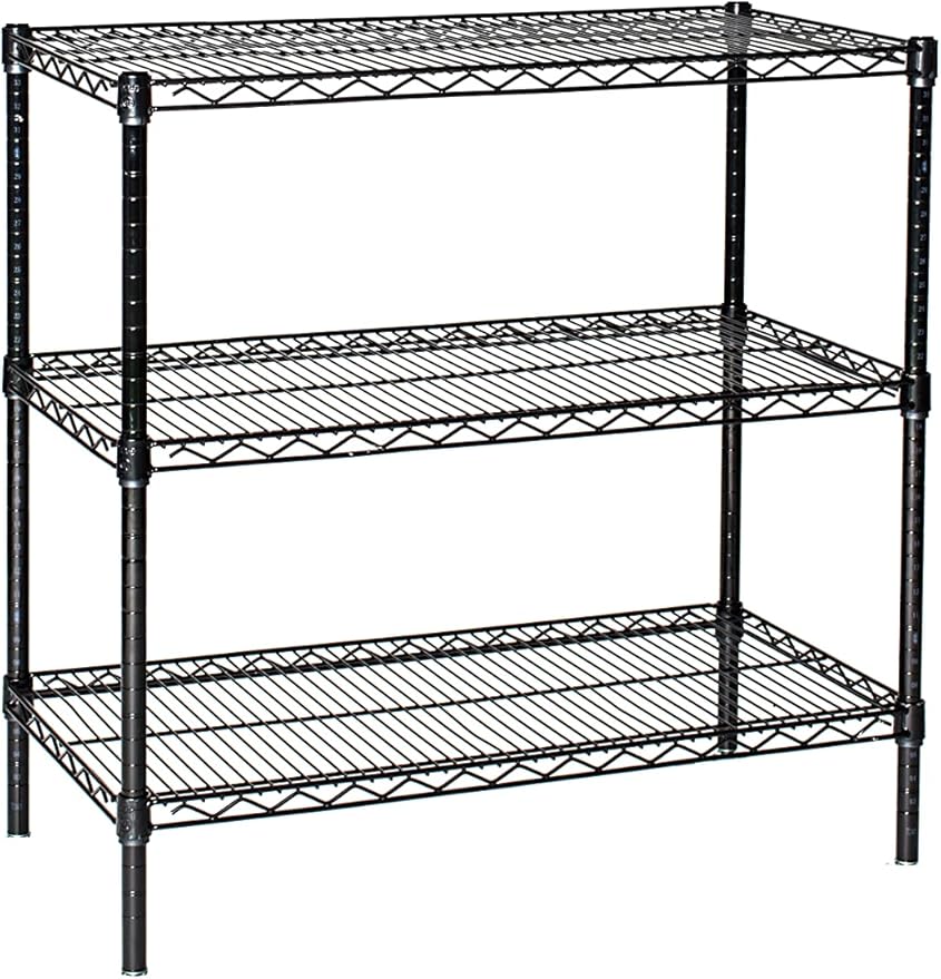Omega 18" Deep x 48" Wide x 86" High 3 Tier Black Starter Shelving Unit by OmegaProductsCorporation