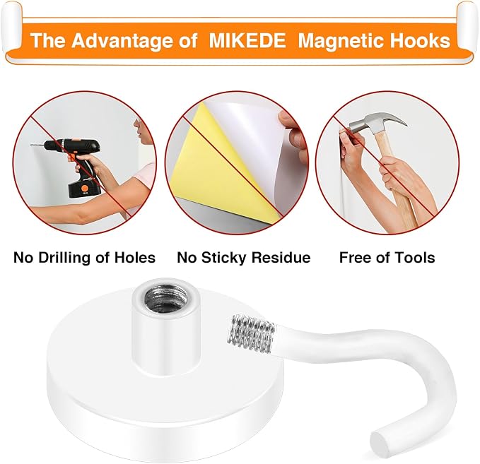 MIKEDE Magnetic Hooks Heavy Duty, 28LB+ Strong Magnetic Hooks - Image 5