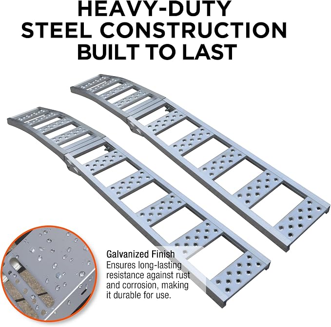 Rockland Foldable Arched Aluminum Loading Ramp, 1500 LBS Loading Capacity - Image 4