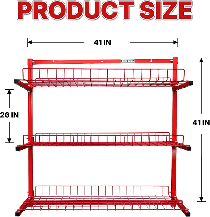 LAUCO Wall Mounted Storage Rack, 3-Level Metal Wall Shelving - Image 2