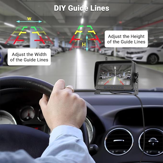 Hikity Wireless Backup Camera Trucks -7 Inch HD 1080P Rear View Camera Monitor - Image 7