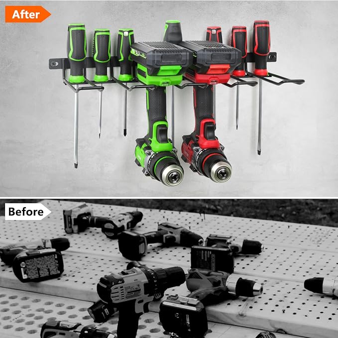 Power Tool Organizer, Cordless Drill Holder Wall Mount, Garage Tool Storage Rack - Image 4