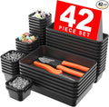 A-LuGei 【42PCS】【Black】 Tool Box Organizer Tray Divider Set, Desk Drawer by A-LUGEI
