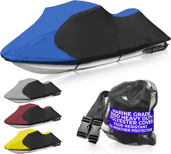 Trailerable Jet Ski Cover, Waterproof Marine Grade 600D Heavy Duty Polyester by JETPROTorchLighter