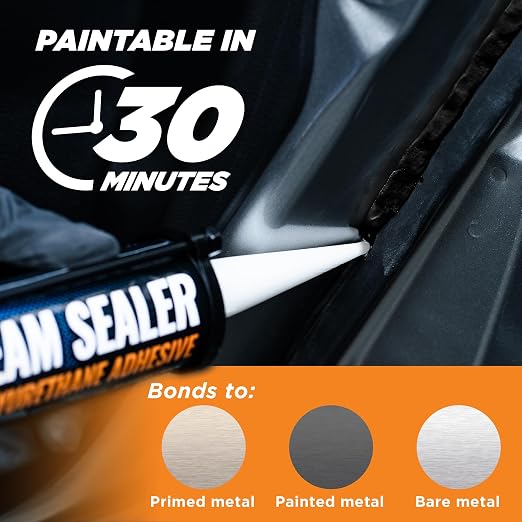 2 Pack Professional Automotive Seam Sealer, Paintable Quick-Set Polyurethane - Image 3