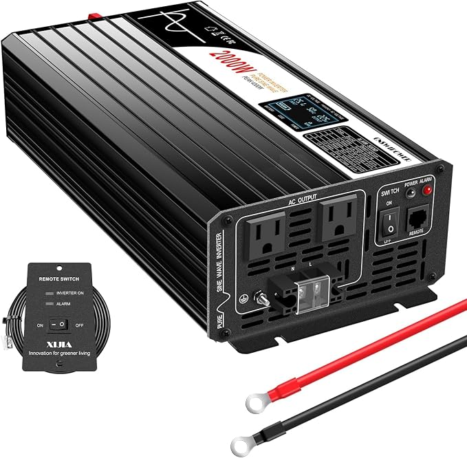 Xijia 2000W Pure sine Wave Power Inverter dc 12v to 110v/120V ac 60HZ by XIJIA
