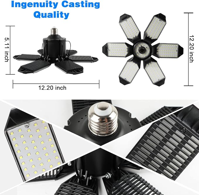 LED Garage Light - 160W LED Garage Ceiling Lights 16000LM Super Bright Garage - Image 7