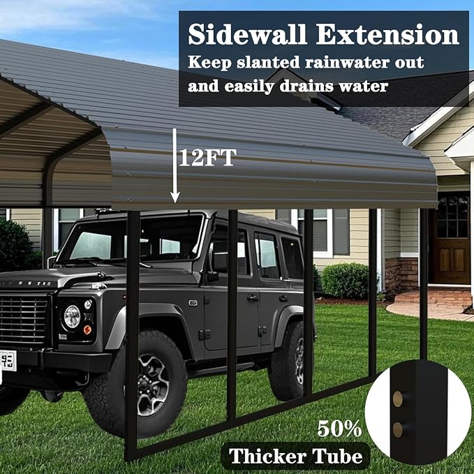 10x20FT/20x20 FT Metal Carport Heavy Duty - Image 5