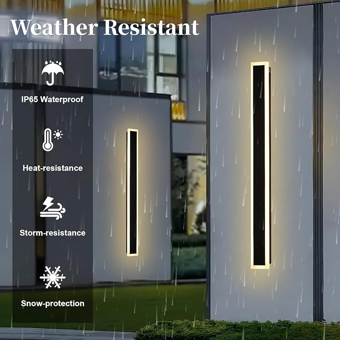 2 Pack Long Outdoor Led Wall Light - Image 2