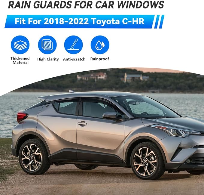 4pcs Front+Rear Smoke Tint Sun/Rain Guard Compatible - Image 2