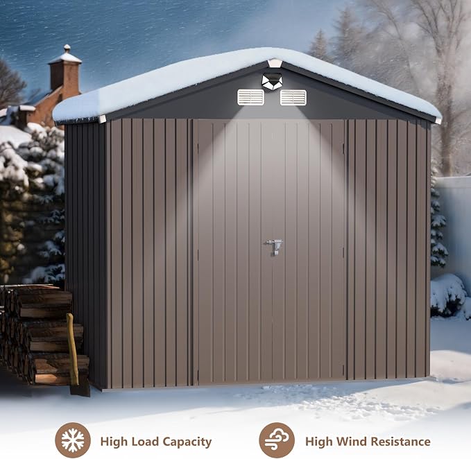 Outdoor Storage Shed 10x8 FT, Metal Tool Sheds, Waterproof Outside Storage Shed - Image 4