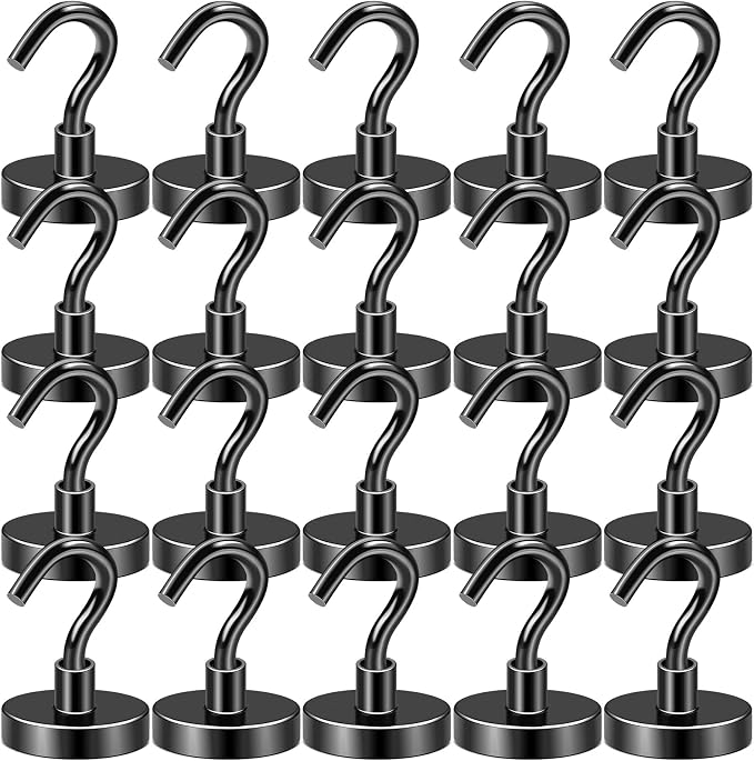 DIYMAG Black Magnetic Hooks, 80 LB Heavy Duty Strong Magnet by DIYMAG