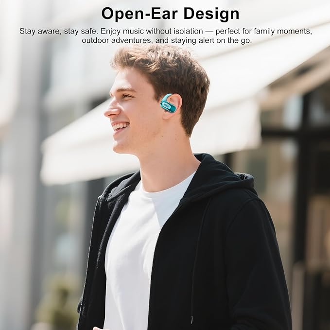 Open Ear Headphones, Air Conduction Ear buds, HD Stereo Bass Over Ear Earphones - Image 3
