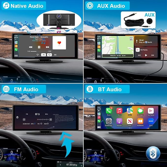10.26" Portable Carplay Screen for Car, Wireless Carplay & Android Auto Car - Image 5