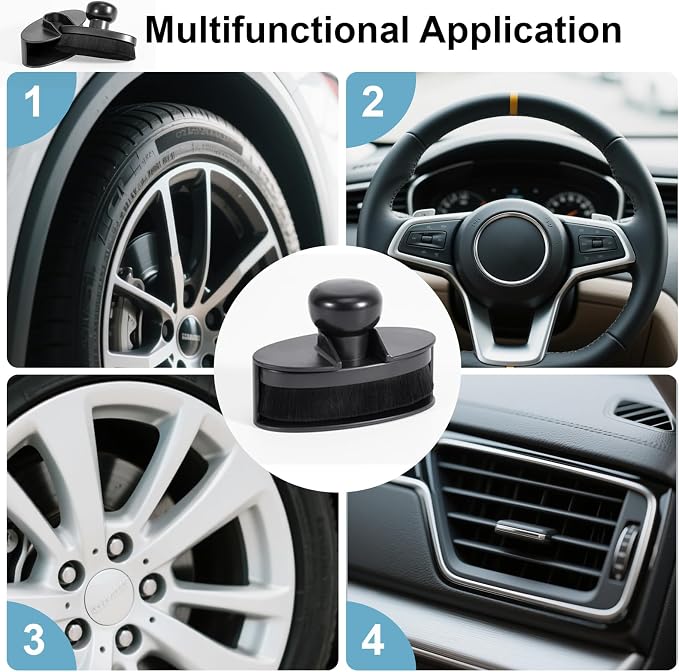 UNIMEIX Tire Shine Applicator Brush Large Vegan Oval Tire Shine Brush - Image 5