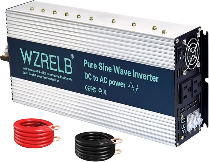 WZRELB 4000W Pure Sine Wave Inverter, Car Power Inverter 36V DC to 110V 120V AC by WZRELB