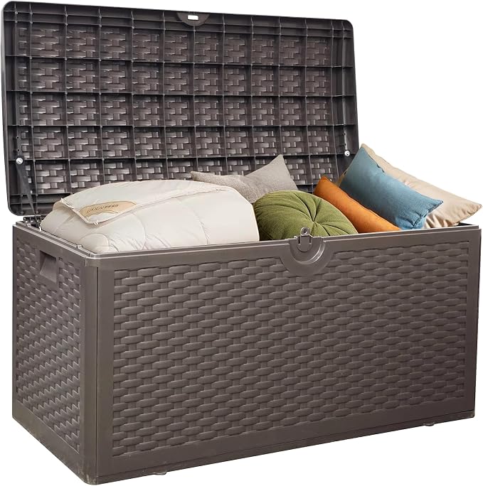 80 Plus Gallon Outdoor Storage Box, Waterproof Resin Deck Box Outdoor Storage by Decksplore%E2%80%94BuiltforOutdoor