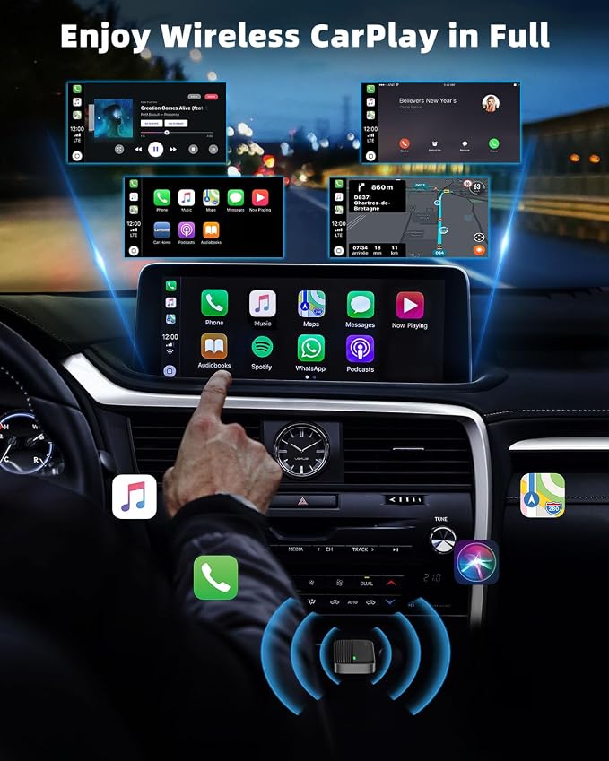 MoKo Wireless CarPlay Adapter for Apple iPhone, Mini Car Play Adapter for iOS - Image 5