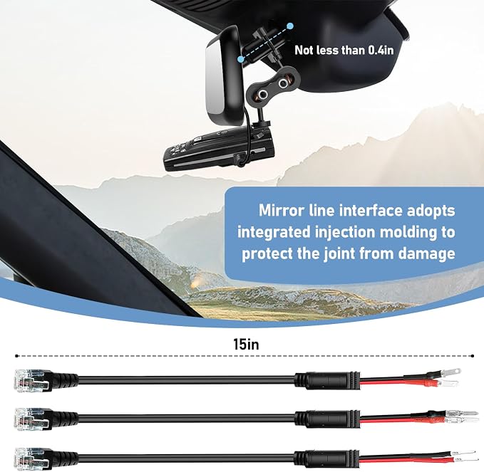 Radar Detector Mount, Rearview Mirror Rod Radar Mounting Bracket+Rearview - Image 3