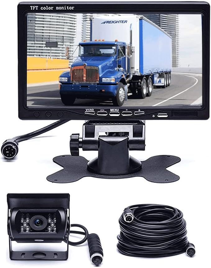 Hikity 7" Backup Camera with Monitor Kit, Waterproof 18 IR LED Night Vision by Hikity