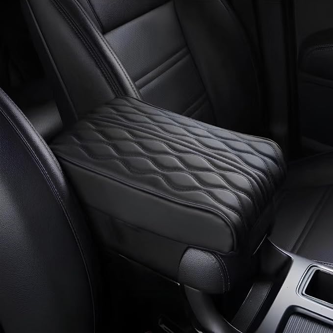 Leather Car Armrest Box Mat by Unknown