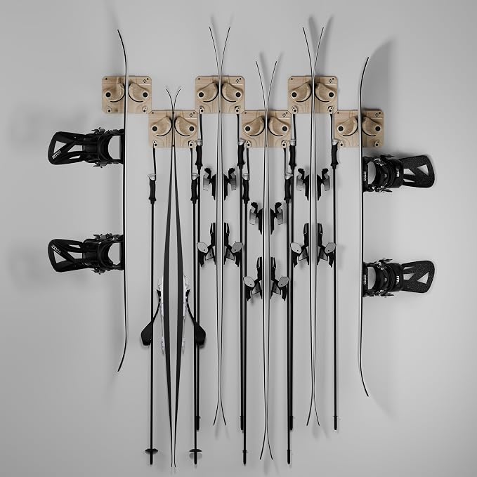 Ultimate Ski & Snowboard Wall Rack | Secure, Non-Slip Storage | Fits Any - Image 2