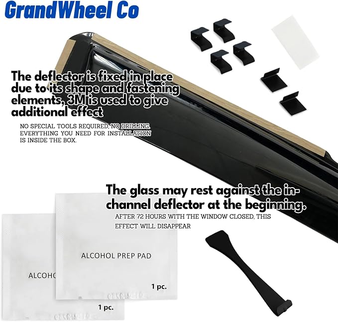 Window Deflectors Smoke Tinted in-Channel Side Window Vent Visor Deflectors - Image 4