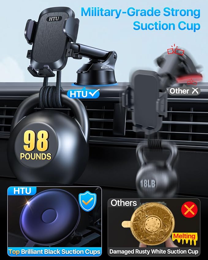 2025 Ultimate Car Phone Mount【98+LBS Strongest Suction & Military-Grade】【Patent - Image 2