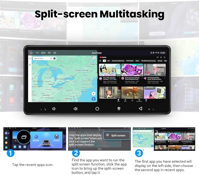 Joying 8.9" Single Din Touchscreen Radio Android 13 Head Unit - Image 4