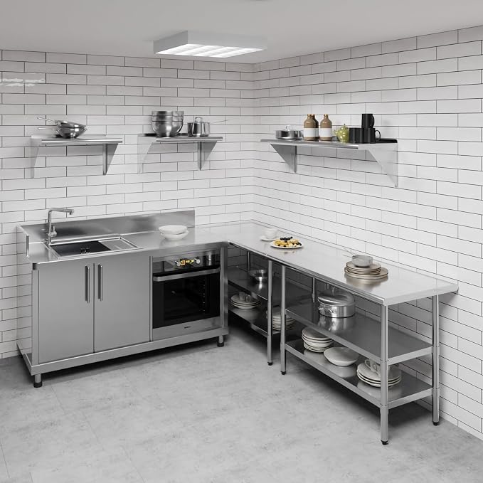 AmGood 48" Long X 14" Deep Stainless Steel Wall Shelf | NSF Certified | - Image 2