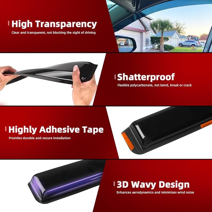in-Channel Rain Guards Fit for Nissan Altima 2019 2020 2021 2022 2023 2024 2025 - Image 4