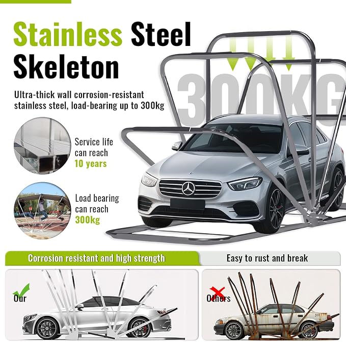 Heavy Duty Stainless Steel Carport, Semi-Automatic Carport, Retractable Car - Image 5