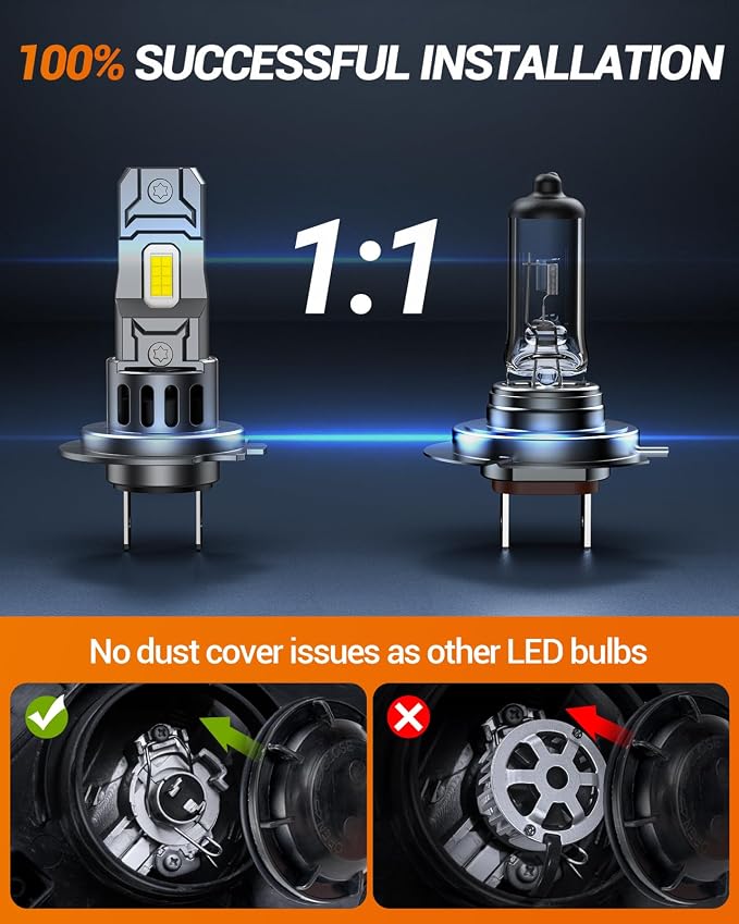 SEALIGHT H7 Bulbs, 000LM 6500K Fog Lights - Image 3