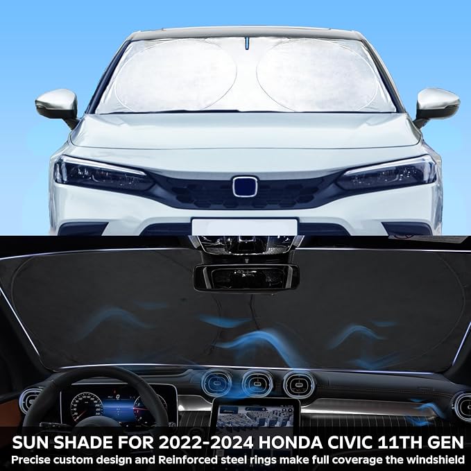 Sunshade for Honda Civic 2022-2025 2026 Sun Shade, Front Window Sun Visor - Image 3