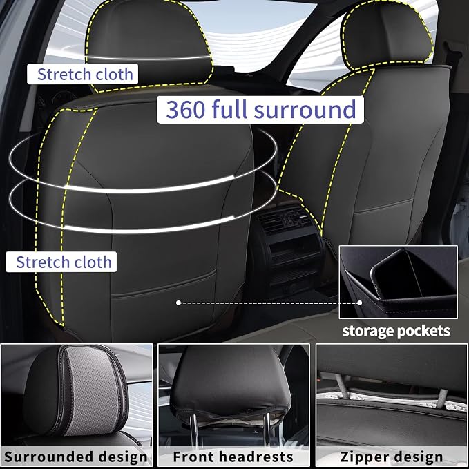 Front Seat Covers Fit for Toyota Camry 2012-2025 Faux Leather Automotive Seat - Image 2