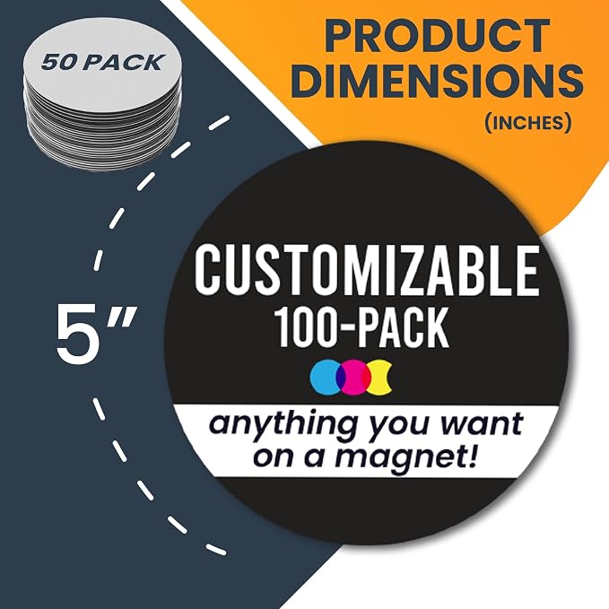 Magnet Me Up Customizable 30 Mil Round Magnet- 5”, 100 PK Weatherproof Car - Image 6