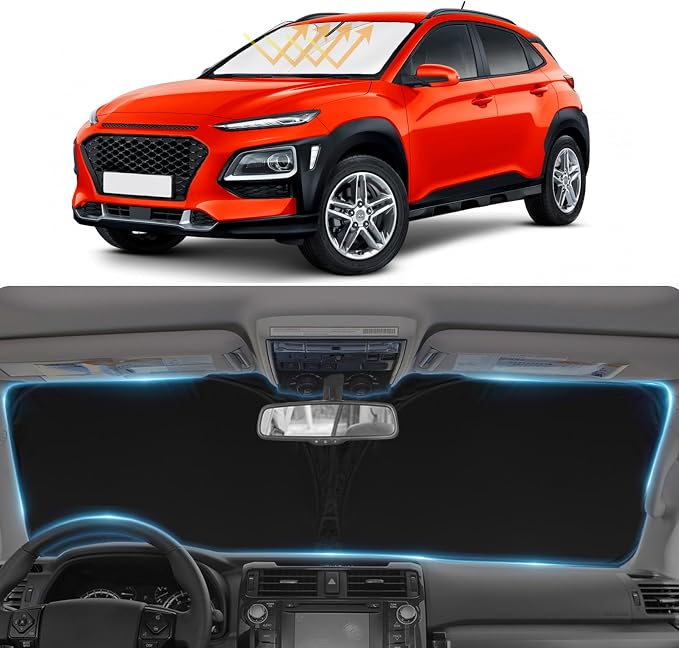 Sunshade Custom Fit 2018-2024 2025 Hyundai Kona Windshield Sun Shade, Front by SLOGENTO