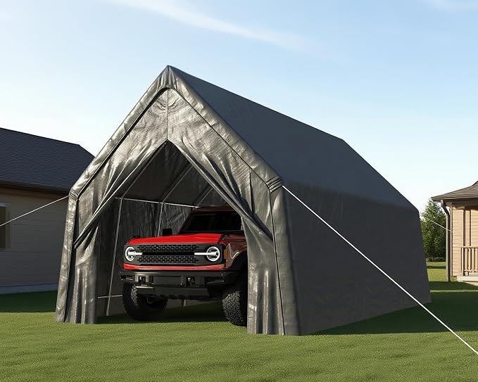 13 x 24 FT Carport, Heavy Duty Car Port Outdoor UV Garage - Image 7