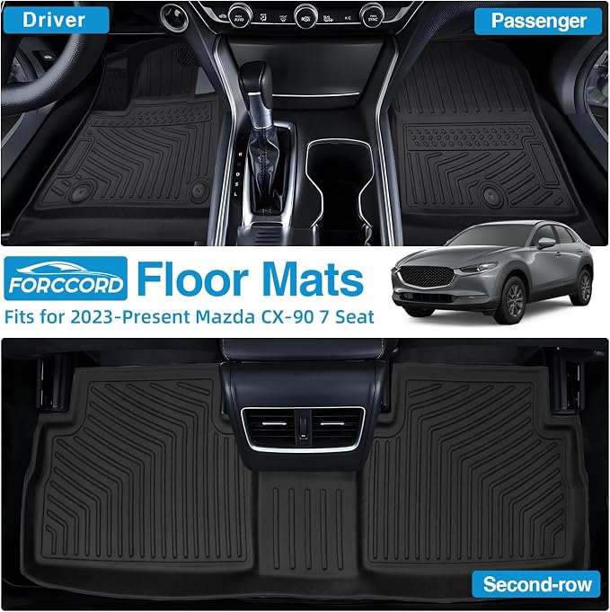Powerty Floor Mats for 2024 2025 Mazda CX-90 CX90 PHEV Accessories Floor Liners - Image 2