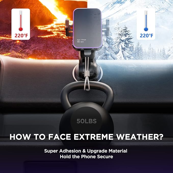 Wireless Car Charger, 【7 Colored RGB Backlit】 Mosurr 15W Auto Clamping Phone - Image 4