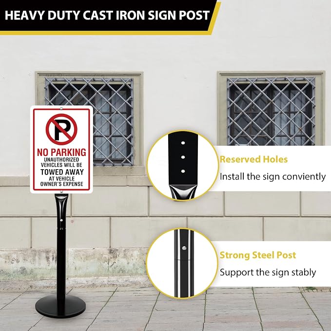 Parking Sign Post with Base - Image 3