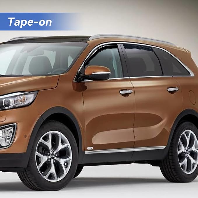 Window Visors Rain Guards for 2011 2012 2013 2014 2015 Kia Sorento, Out-Channel - Image 3