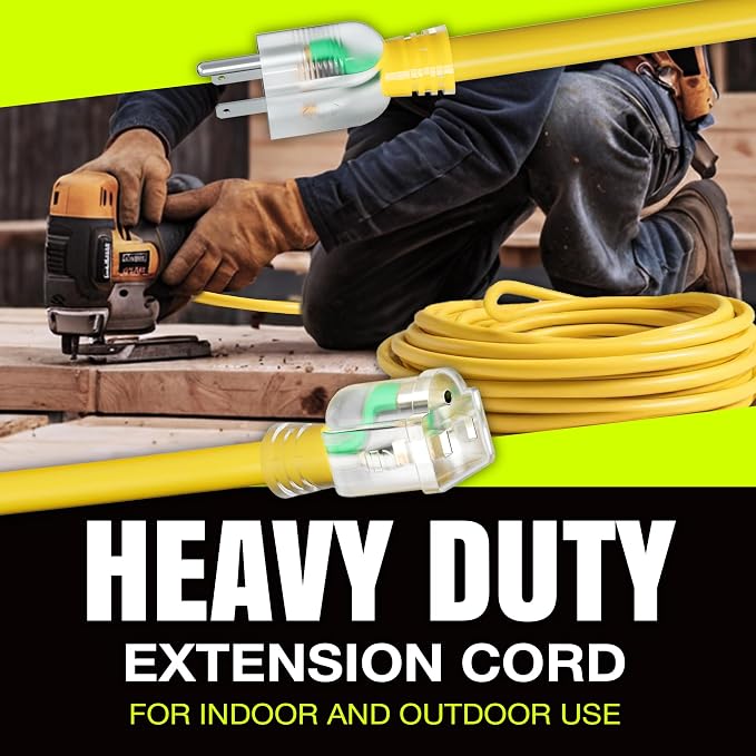 10ft Outdoor/Indoor Extension Cord 10/3 Gauge Ultra Heavy Duty 3 Prong SJTW - Image 7