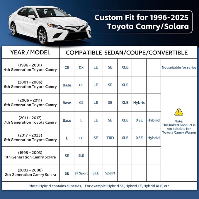 10 Layers Car Cover Custom Fit for Toyota Camry Waterproof All Weather for - Image 3