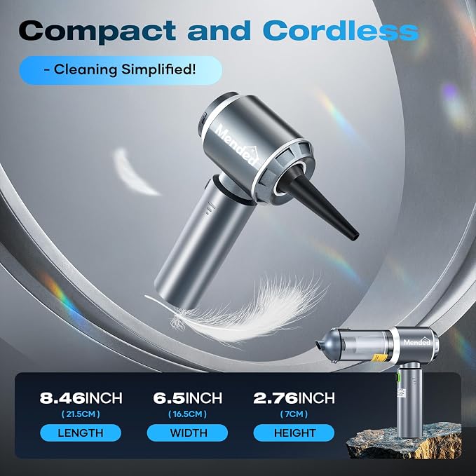 MENDED Handheld Car Vacuum Cleaner Portable Cordless, 3 in 1 High Power Hand - Image 6