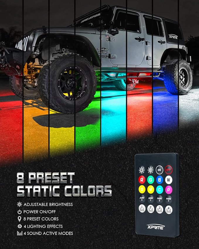 Xprite Car Underglow Neon Accent Strip Lights, Exterior Car Lights Underbody - Image 3