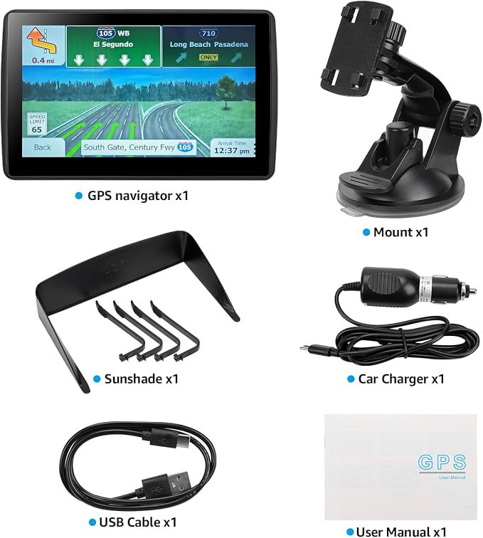 GPS Navigator for Car Truck RV, Latest 2025 Map 7 inch Touch Screen Car GPS - Image 6