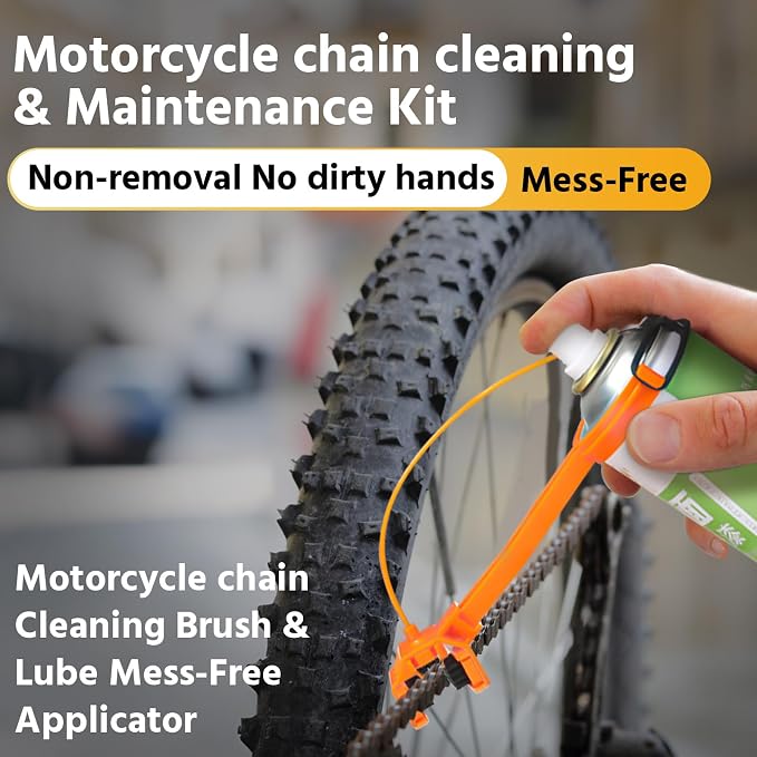 5 Pcs Motorcycle Chain Cleaning Kit — Motorcycle Chain Brush, Bicycle Lube Tool - Image 5