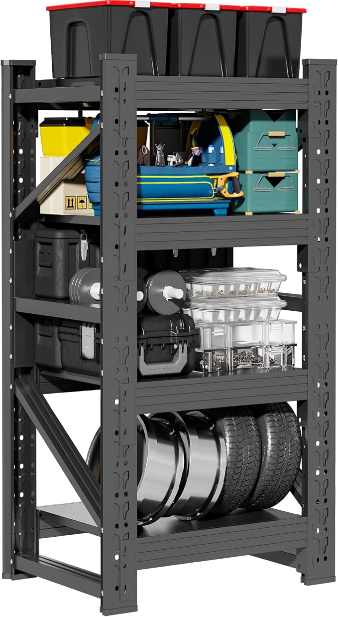 4-Tier Storage Shelves, Adjustable Industrial Metal Shelf System, 000lbs by Unknown